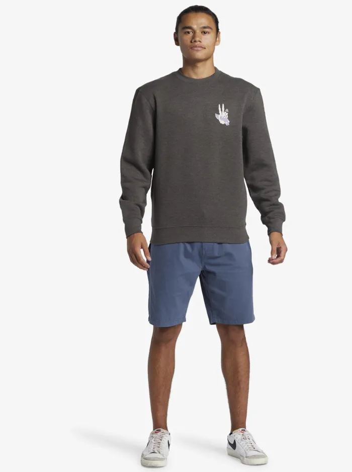 Sweatshirts and Hoodies Men Quiksilver E Peace Out Crew Neck Sweatshirt Charcoal Heather Sweatshirts and Hoodies Men Quiksilver E Peace Out Crew Neck Sweatshirt Charcoal Heather
