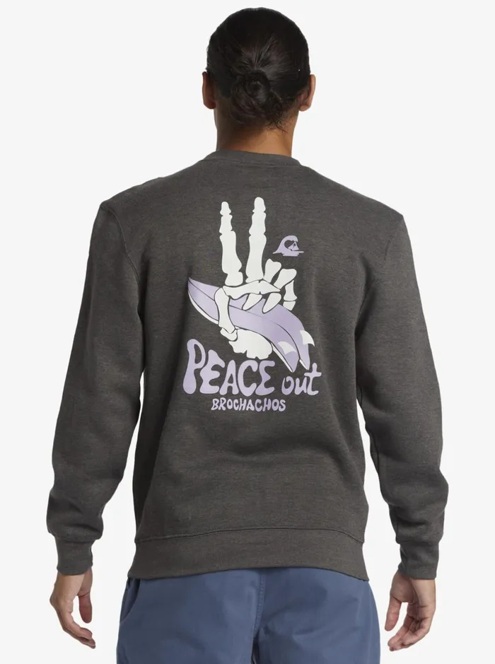 Sweatshirts and Hoodies Men Quiksilver E Peace Out Crew Neck Sweatshirt Charcoal Heather Sweatshirts and Hoodies Men Quiksilver E Peace Out Crew Neck Sweatshirt Charcoal Heather