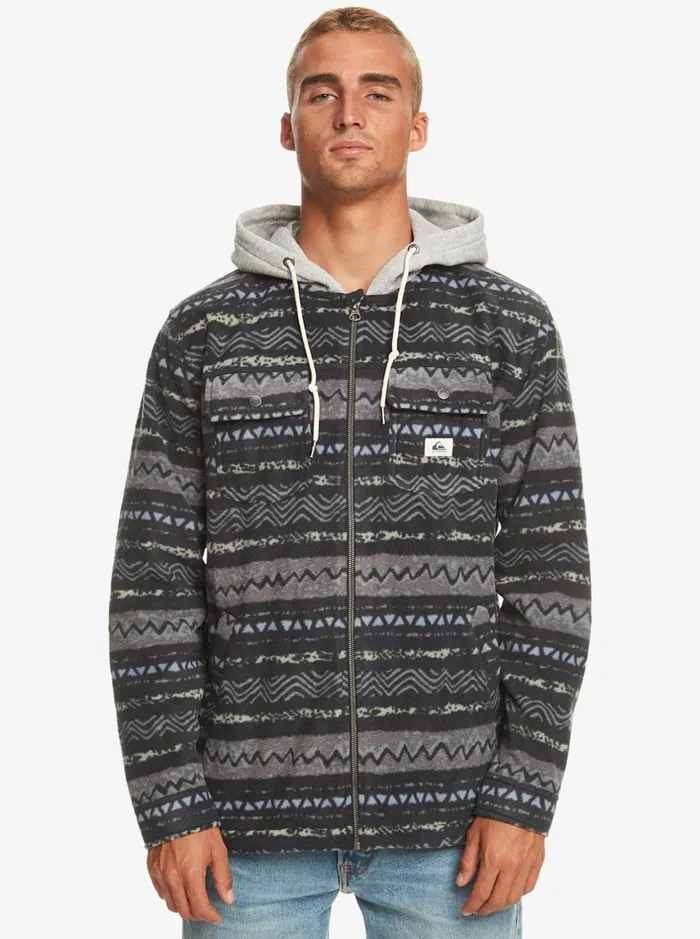 Sweatshirts and Hoodies Men Quiksilver Super Swell ZipUp Hoodie Tarmac Playa Mesa