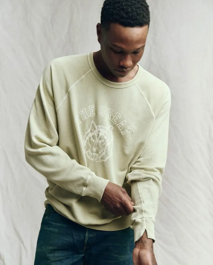 Sweatshirts Men039s The Great The Men039s College Sweatshirt Dusty Sweetgrass With Field Wolf Graphic