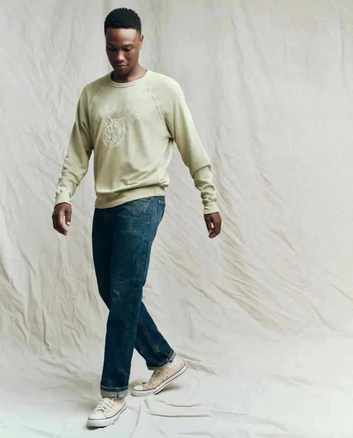 Sweatshirts Men039s The Great The Men039s College Sweatshirt Dusty Sweetgrass With Field Wolf Graphic