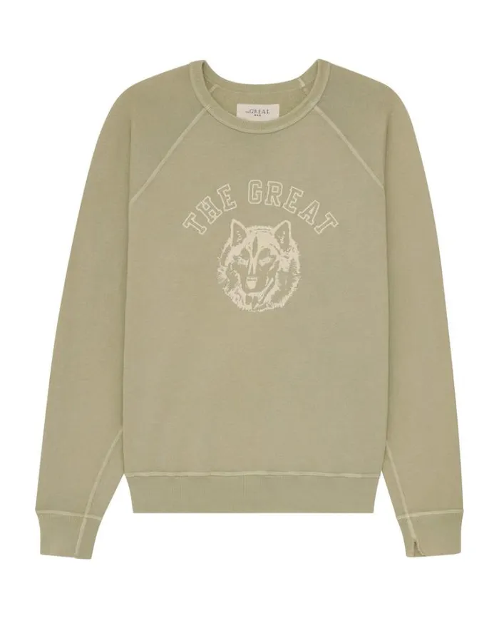 Sweatshirts Men039s The Great The Men039s College Sweatshirt Dusty Sweetgrass With Field Wolf Graphic