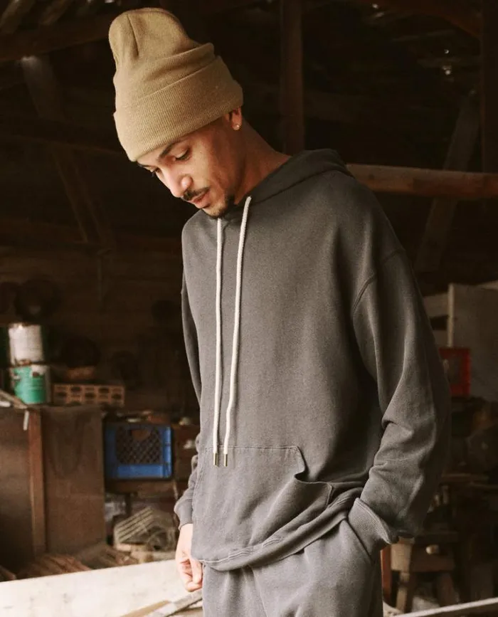 Sweatshirts Men039s The Great The Men039s Gym Drawstring Hoodie Washed Black