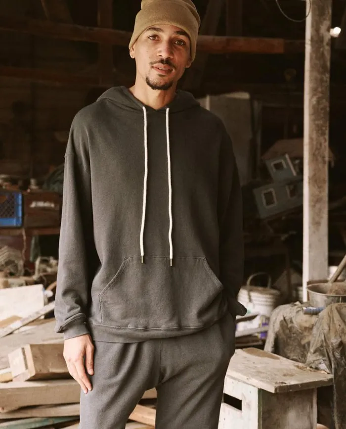 Sweatshirts Men039s The Great The Men039s Gym Drawstring Hoodie Washed Black
