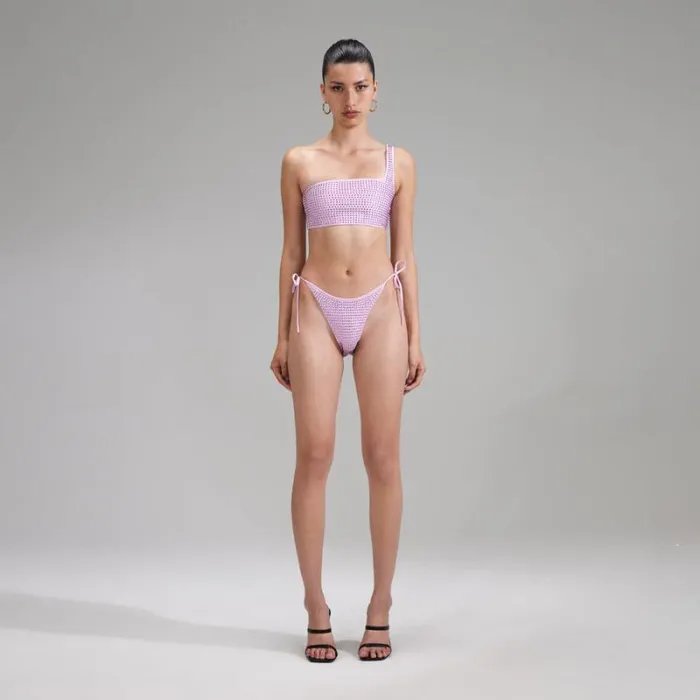 Swim and Resort Woman SelfPortrait Pink Cotton Lace Shorts Swim and Resort Woman SelfPortrait Pink Cotton Lace Shorts