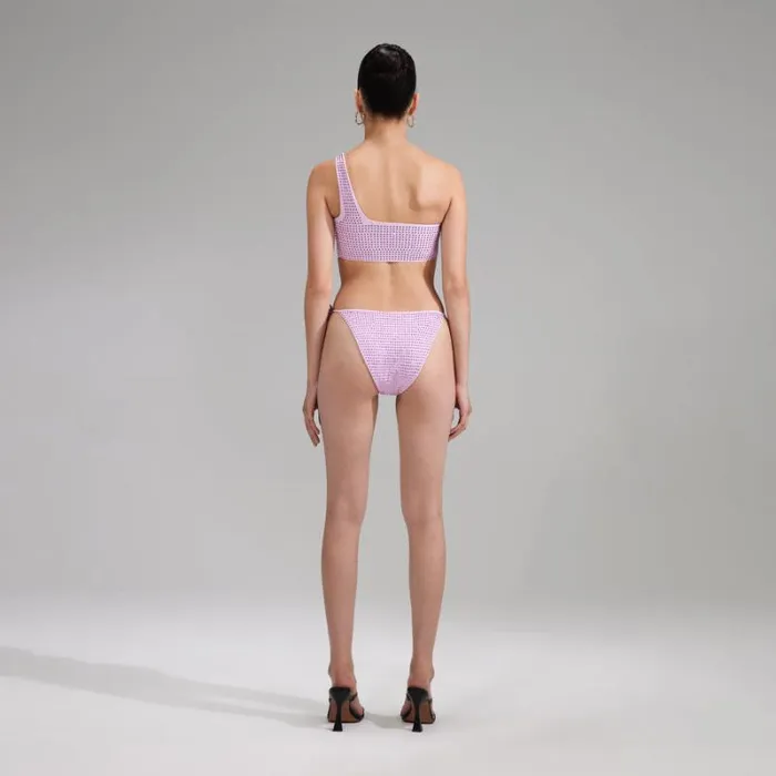 Swim and Resort Woman SelfPortrait Pink Cotton Lace Shorts Swim and Resort Woman SelfPortrait Pink Cotton Lace Shorts