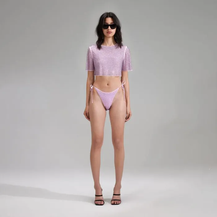 Swim and Resort Woman SelfPortrait Pink Cotton Lace Shorts Swim and Resort Woman SelfPortrait Pink Cotton Lace Shorts