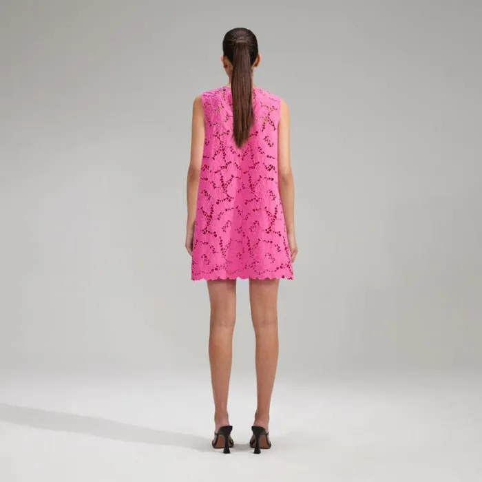 Swim and Resort Woman SelfPortrait Pink Cotton Lace Shorts Swim and Resort Woman SelfPortrait Pink Cotton Lace Shorts