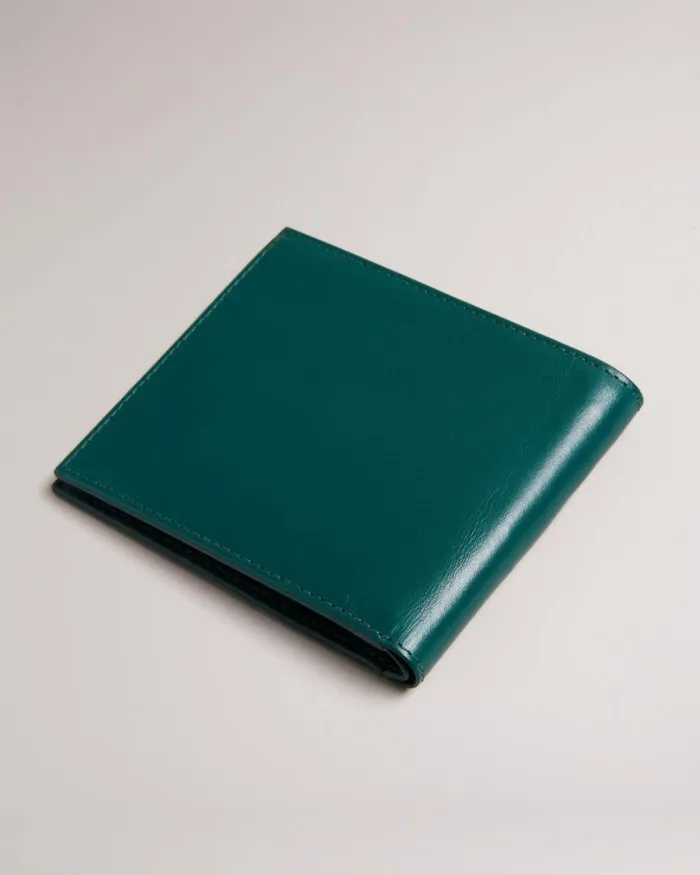 T Leather Bifold Wallet Dark Green Men Ted Baker Wallets and Card Holders