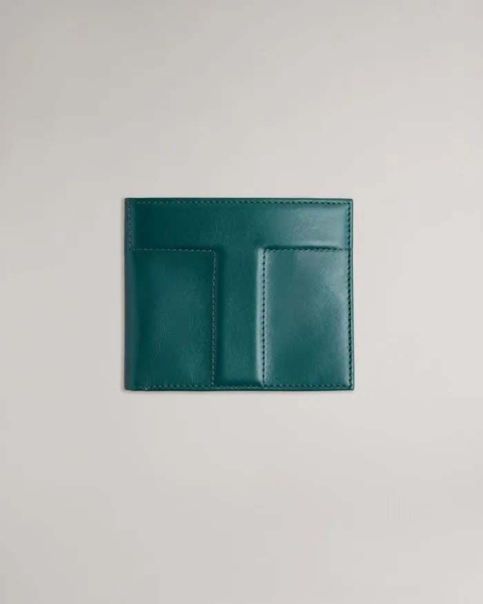 T Leather Bifold Wallet Dark Green Men Ted Baker Wallets and Card Holders