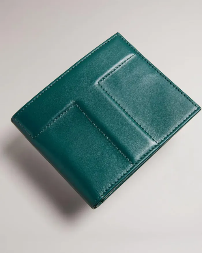 T Leather Bifold Wallet Dark Green Men Ted Baker Wallets and Card Holders