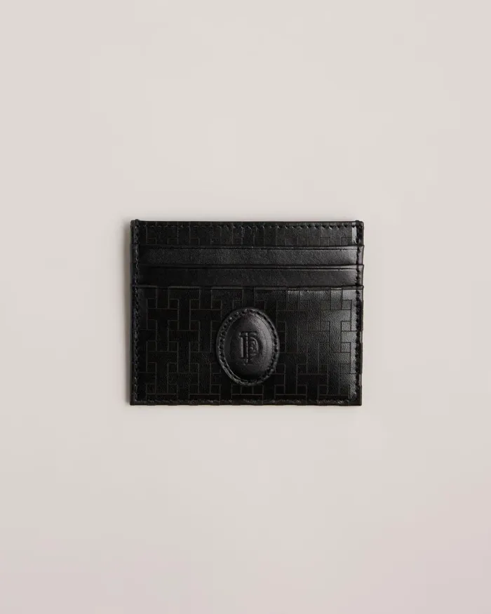 T Monogram Card Holder Black Men Ted Baker Wallets and Card Holders