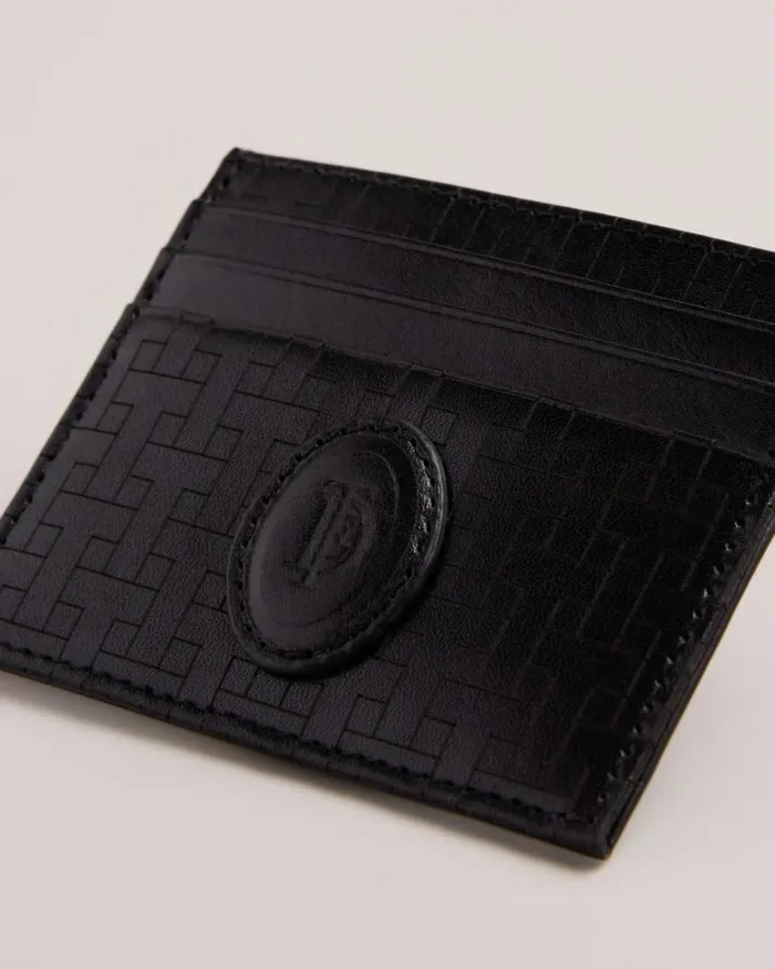 T Monogram Card Holder Black Men Ted Baker Wallets and Card Holders