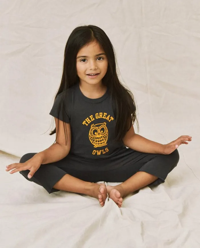 Tshirts Little039s The Great The Little Boxy Crew Navy With Owl Graphic