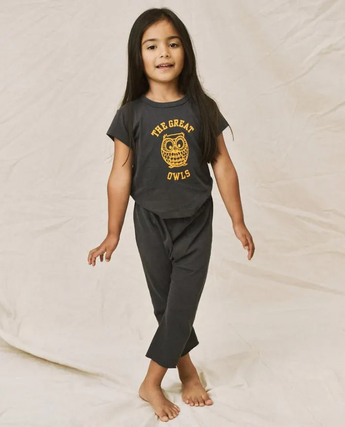 Tshirts Little039s The Great The Little Boxy Crew Navy With Owl Graphic