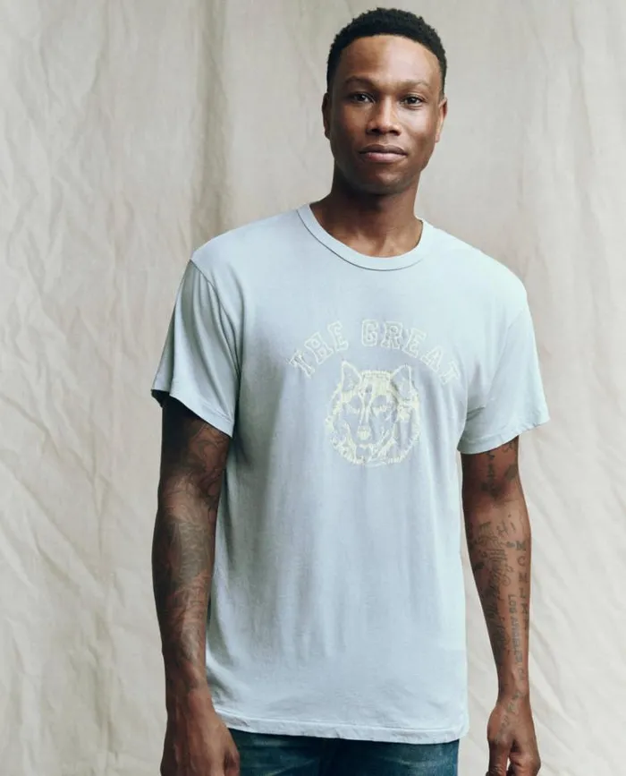 Tshirts Men039s The Great The Men039s Boxy Crew Cloud With Field Wolf Graphic Tshirts Men039s The Great The Men039s Boxy Crew Cloud With Field Wolf Graphic