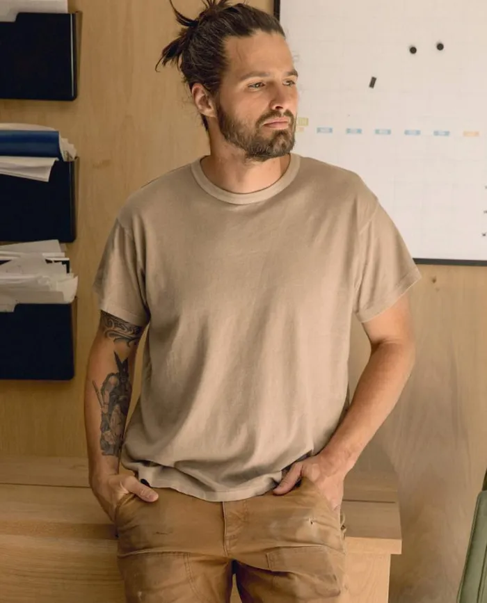 Tshirts Men039s The Great The Men039s Boxy Crew Fawn