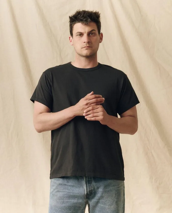 Tshirts Men039s The Great The Men039s Pure Knits Boxy Crew Almost Black