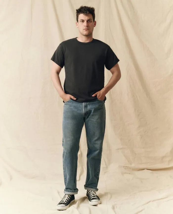 Tshirts Men039s The Great The Men039s Pure Knits Boxy Crew Almost Black