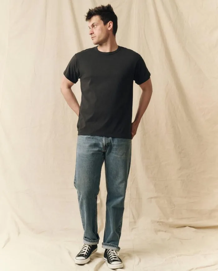 Tshirts Men039s The Great The Men039s Pure Knits Boxy Crew Almost Black