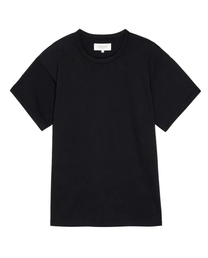 Tshirts Men039s The Great The Men039s Pure Knits Boxy Crew Almost Black