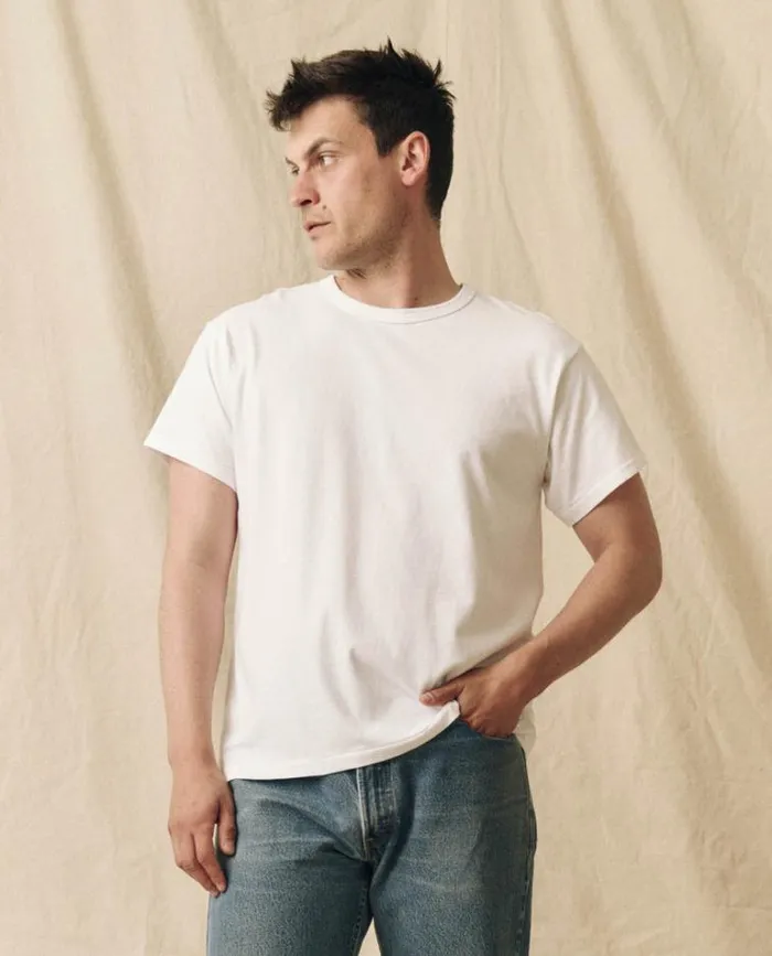 Tshirts Men039s The Great The Men039s Pure Knits Boxy Crew True White