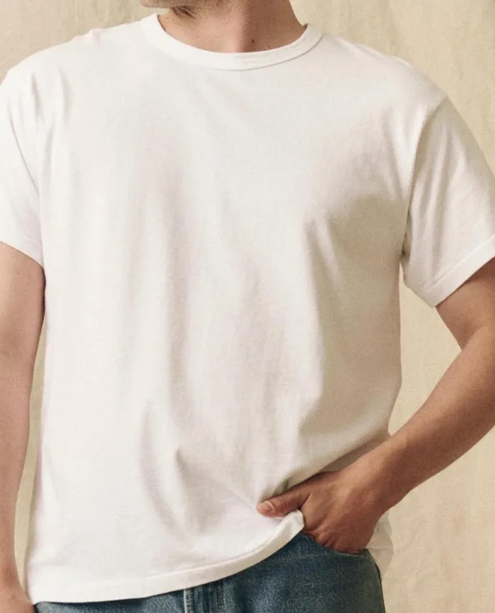Tshirts Men039s The Great The Men039s Pure Knits Boxy Crew True White