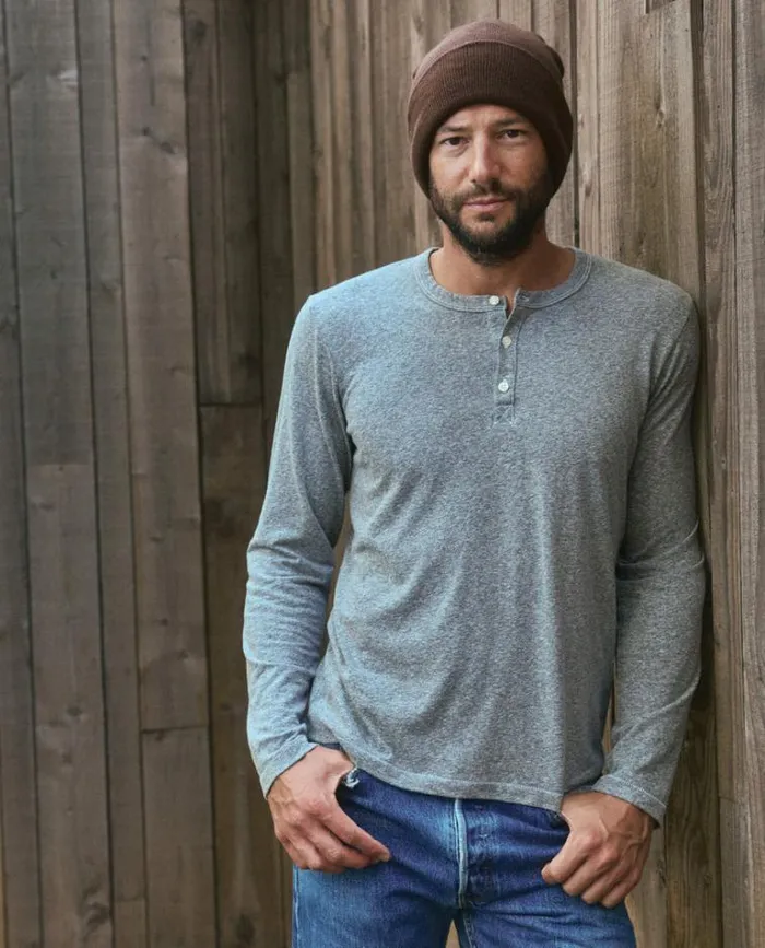 Tshirts Men039s The Great The Men039s Slim Henley Heather Grey