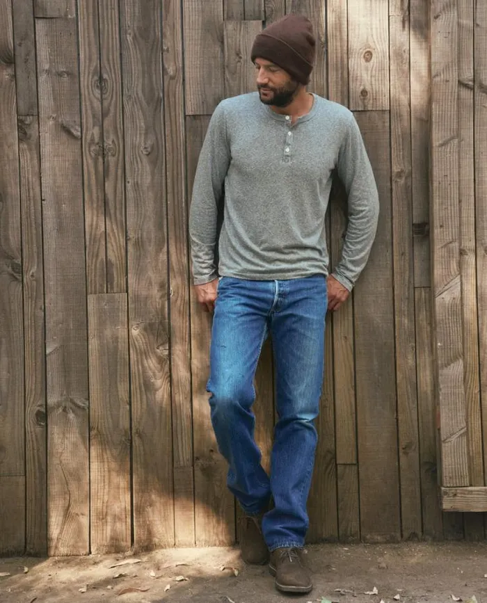 Tshirts Men039s The Great The Men039s Slim Henley Heather Grey