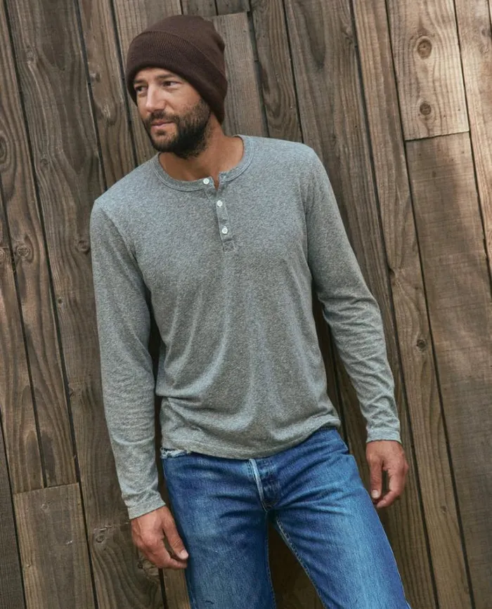 Tshirts Men039s The Great The Men039s Slim Henley Heather Grey