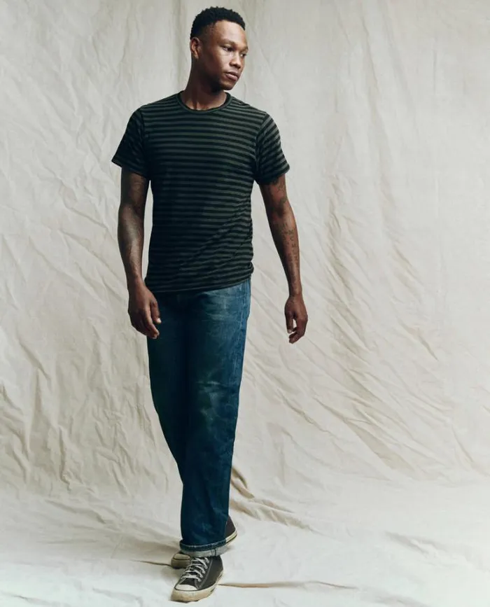 Tshirts Men039s The Great The Men039s Slim Tee Black And Charcoal Stripe
