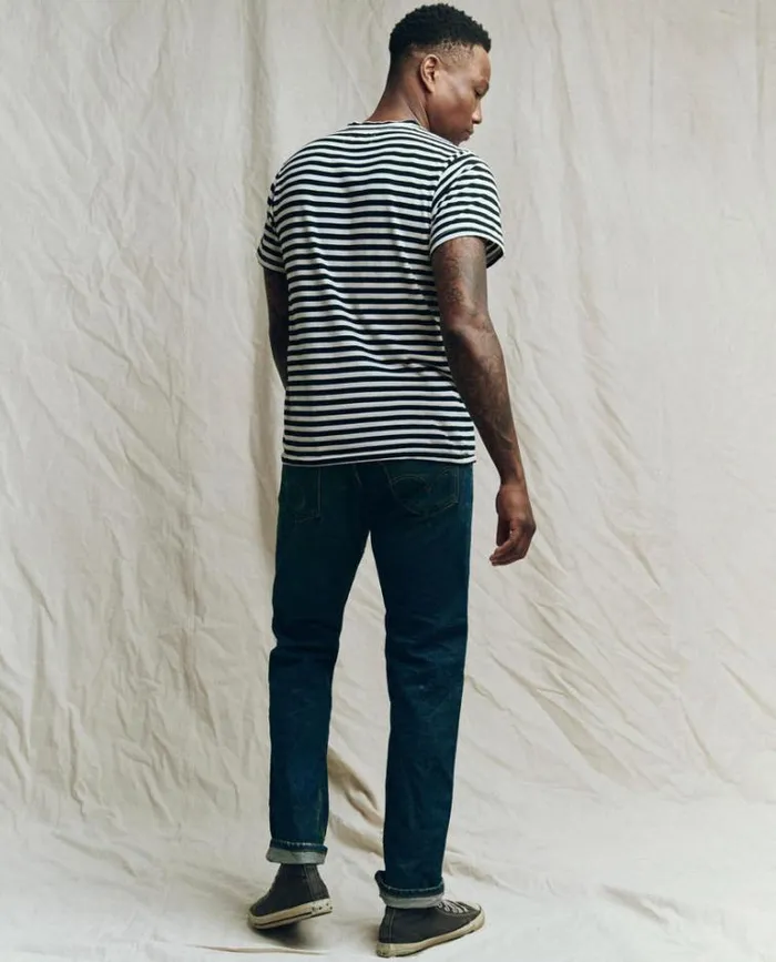 Tshirts Men039s The Great The Men039s Slim Tee Black And Cream Stripe
