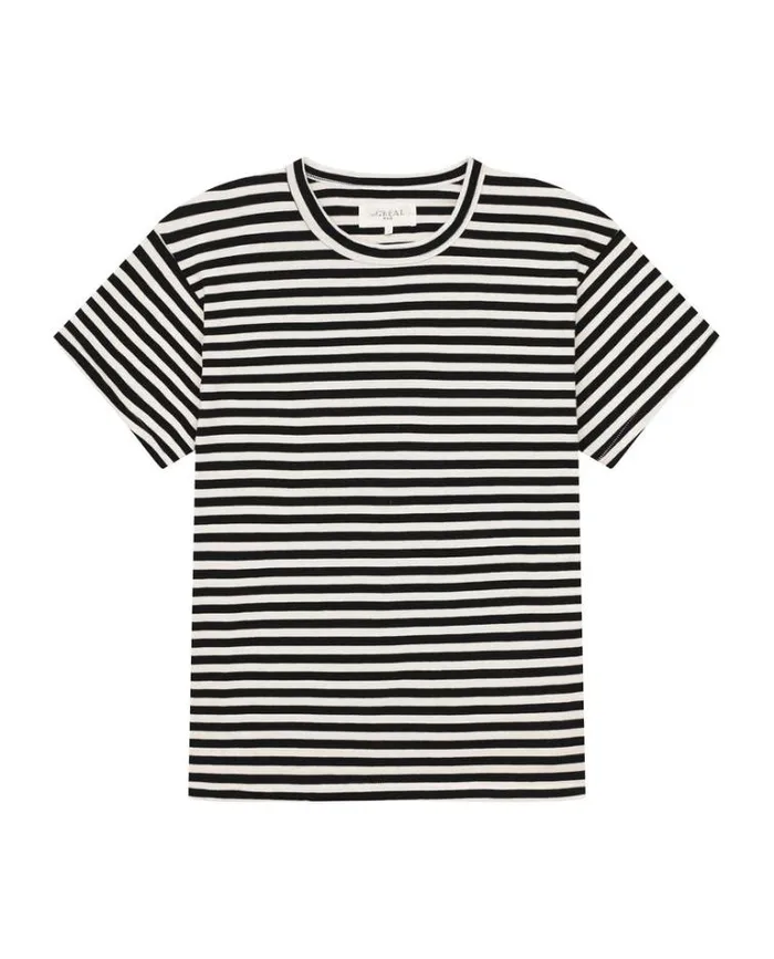Tshirts Men039s The Great The Men039s Slim Tee Black And Cream Stripe