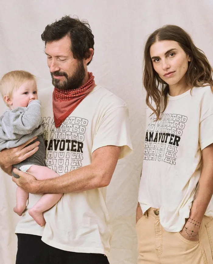 Tshirts Women039s The Great Limited Edition The I Am A Voter Boxy Crew Washed White