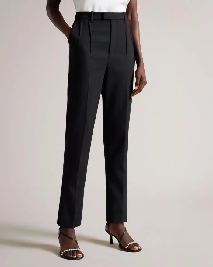 Tailored Cigarette Trousers With Darts Black Women Ted Baker Clothing Tailored Cigarette Trousers With Darts Black Women Ted Baker Clothing