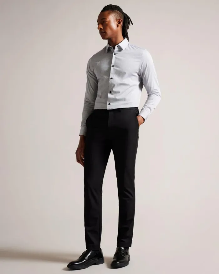 Technical Stretch Smart Trousers Black Men Ted Baker Clothing Technical Stretch Smart Trousers Black Men Ted Baker Clothing