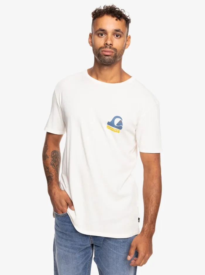 Tees Men Quiksilver Andy Y Andy TShirt Snow White Tees Men Quiksilver Andy Y Andy TShirt Snow White