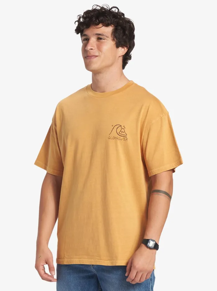 Tees Men Quiksilver Bag Of Sun TShirt Mustard Tees Men Quiksilver Bag Of Sun TShirt Mustard