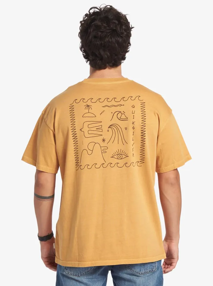 Tees Men Quiksilver Bag Of Sun TShirt Mustard Tees Men Quiksilver Bag Of Sun TShirt Mustard