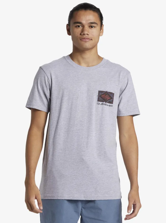 Tees Men Quiksilver Black Flash TShirt Athletic Heather Tees Men Quiksilver Black Flash TShirt Athletic Heather