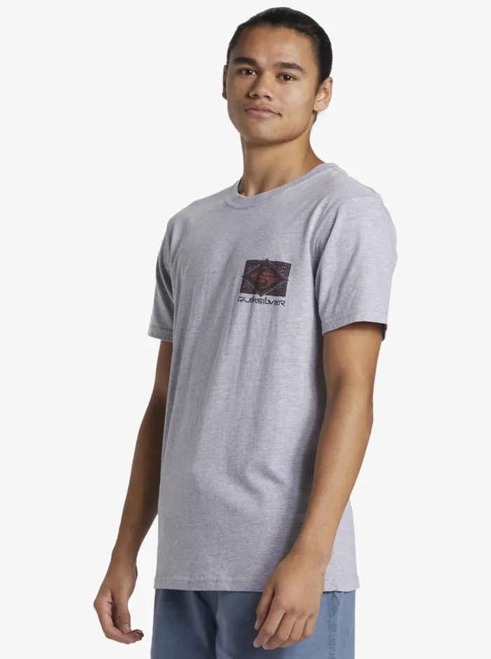 Tees Men Quiksilver Black Flash TShirt Athletic Heather Tees Men Quiksilver Black Flash TShirt Athletic Heather