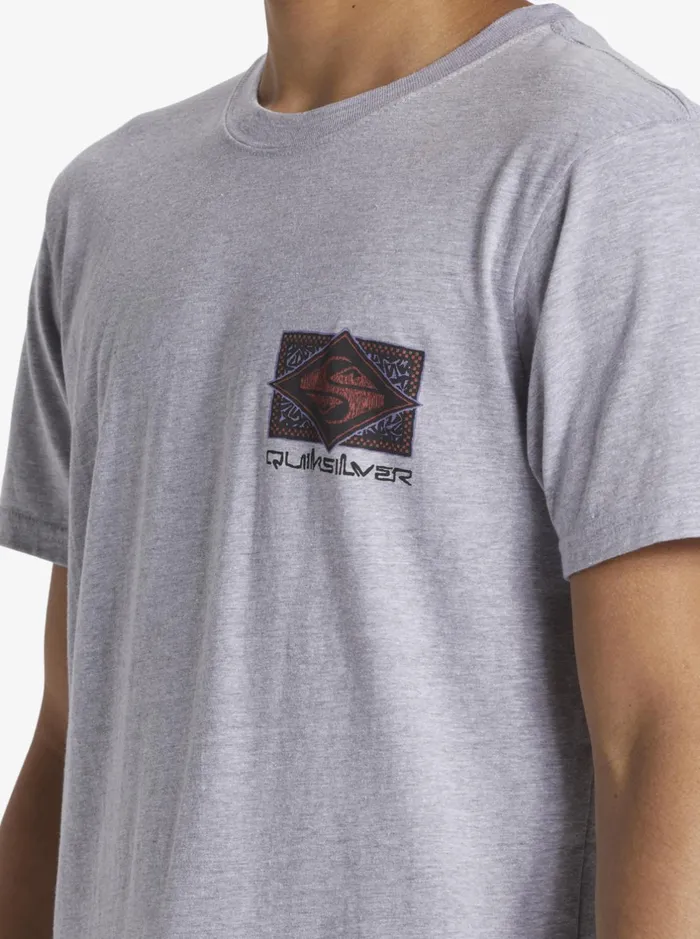 Tees Men Quiksilver Black Flash TShirt Athletic Heather Tees Men Quiksilver Black Flash TShirt Athletic Heather
