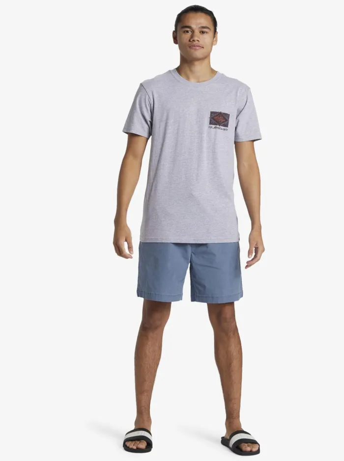 Tees Men Quiksilver Black Flash TShirt Athletic Heather Tees Men Quiksilver Black Flash TShirt Athletic Heather