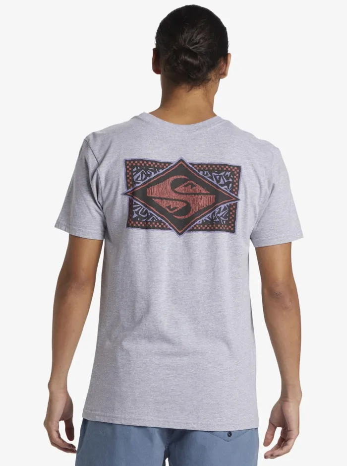 Tees Men Quiksilver Black Flash TShirt Athletic Heather Tees Men Quiksilver Black Flash TShirt Athletic Heather