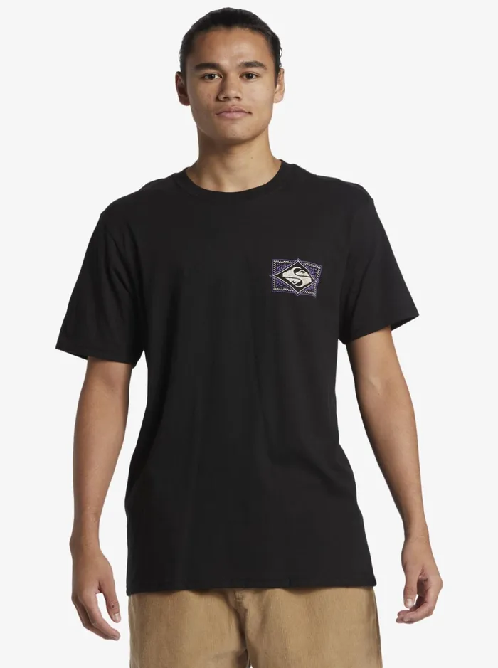 Tees Men Quiksilver Black Flash TShirt Black Tees Men Quiksilver Black Flash TShirt Black