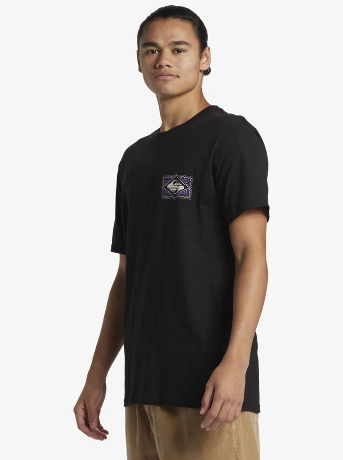 Tees Men Quiksilver Black Flash TShirt Black Tees Men Quiksilver Black Flash TShirt Black