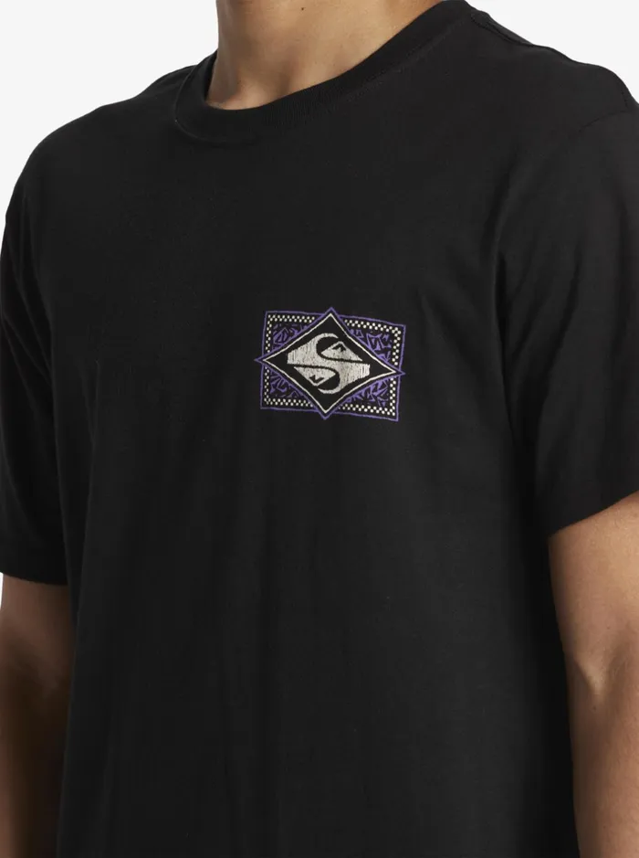 Tees Men Quiksilver Black Flash TShirt Black Tees Men Quiksilver Black Flash TShirt Black