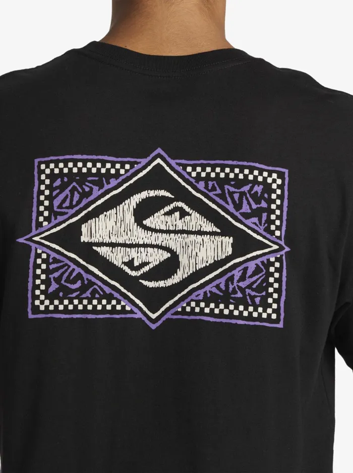 Tees Men Quiksilver Black Flash TShirt Black Tees Men Quiksilver Black Flash TShirt Black