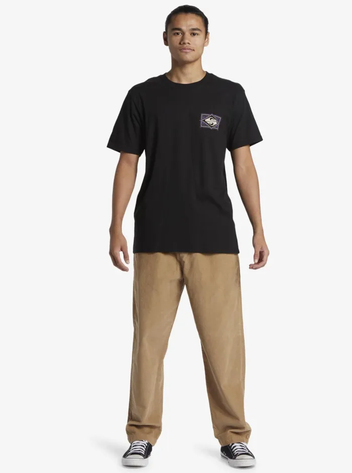 Tees Men Quiksilver Black Flash TShirt Black Tees Men Quiksilver Black Flash TShirt Black