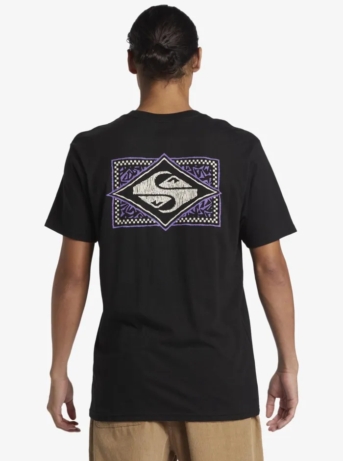 Tees Men Quiksilver Black Flash TShirt Black Tees Men Quiksilver Black Flash TShirt Black